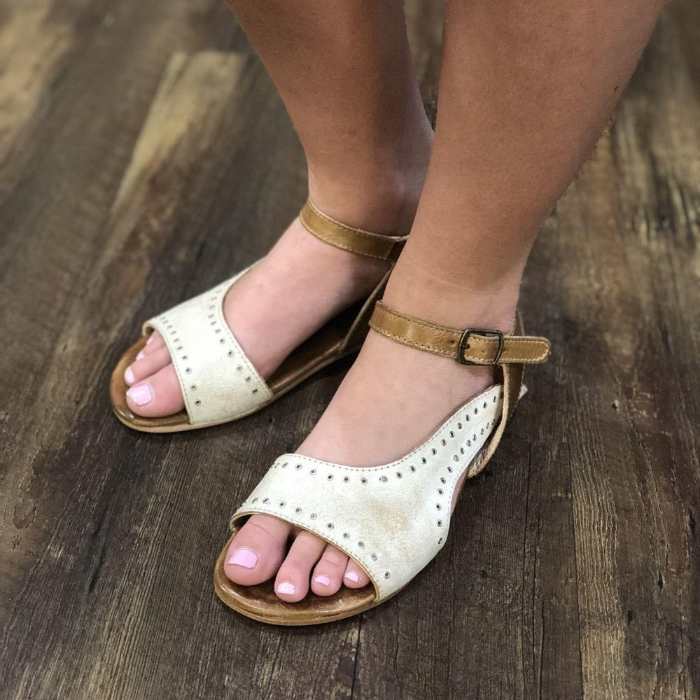 Bed|Stu Auburn d’Orsay Sandal Leather Studded 6 7 - Picture 4 of 7